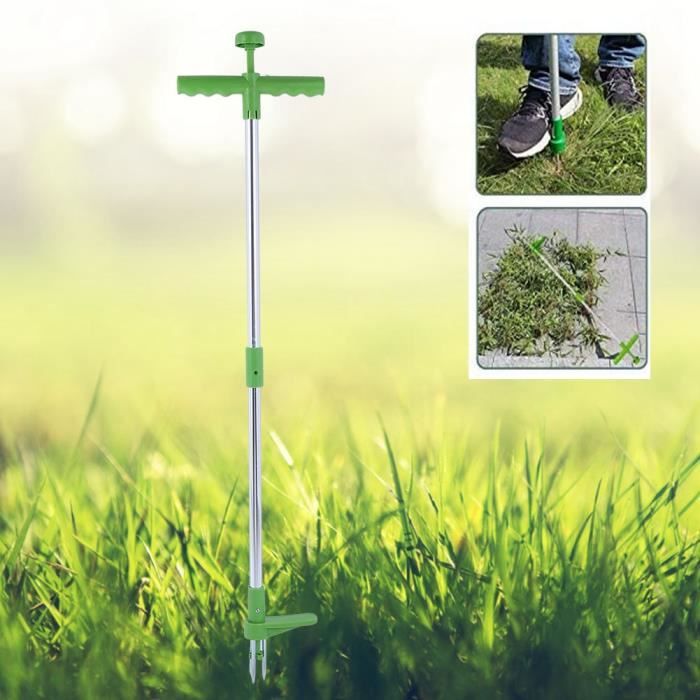Extracteur De Mauvaises Herbes En Fer - Désherbeur Debout Avec Repose-pieds, Diamètres 28 Mm Et 19 Mm, Pour Jardin