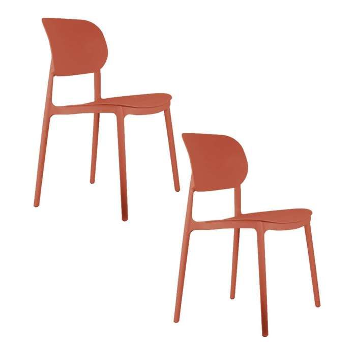 Toilinux - Lot de 2 chaises design Cheer - Terracotta Toilinux - Lot de 2 chaises design Cheer - Terracotta