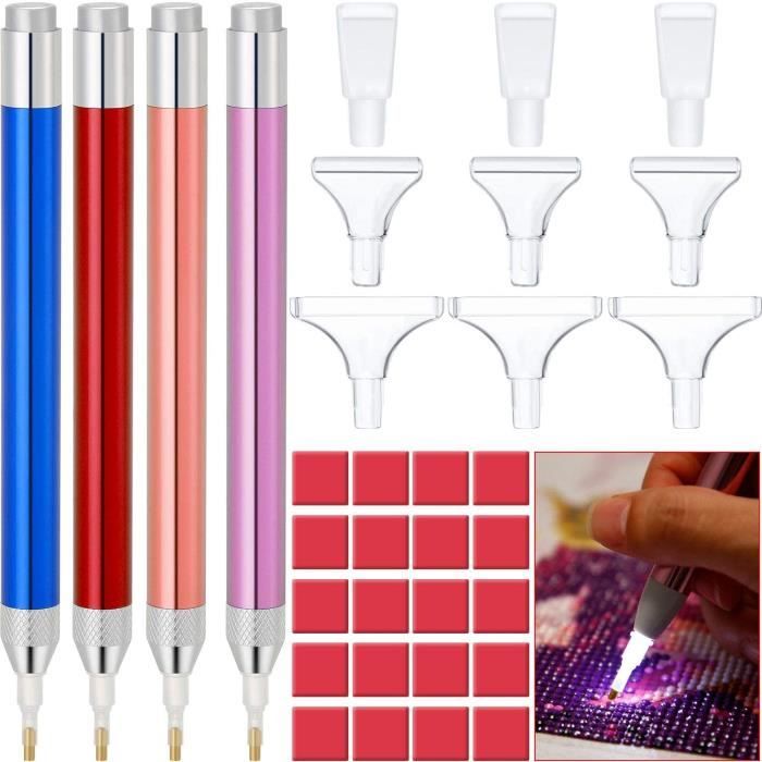 Plateau Et Stylo Pour Diamond Painting - Organisateur De Perles Diamant - Accessoires De Broderie Diamant - 4 Couleurs