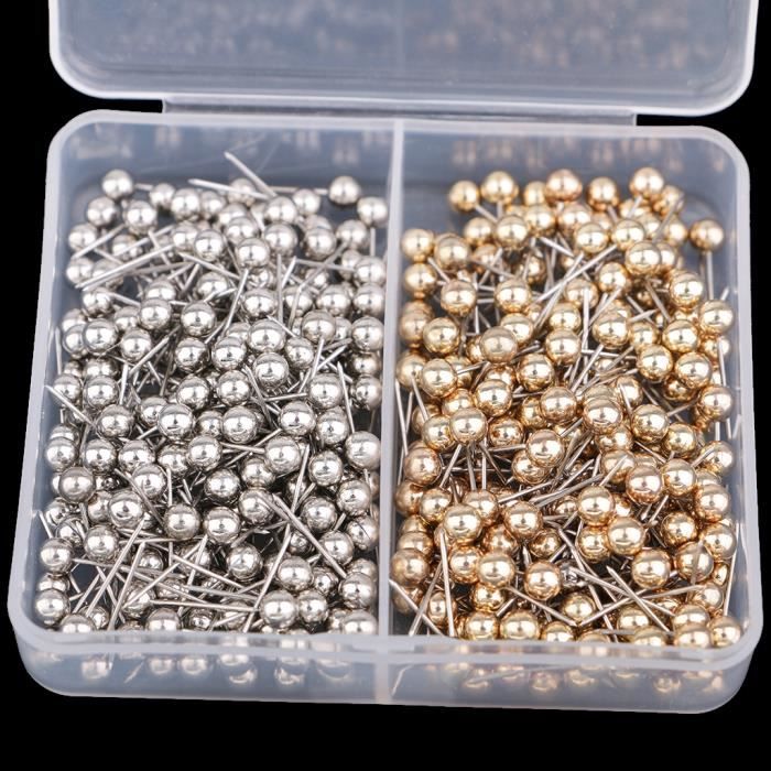 400 Punaises à Tête Ronde Dorées – Pour Cartes, Tableaux, Décoration Bureau Ou école, En Plastique Et Acier - 11
