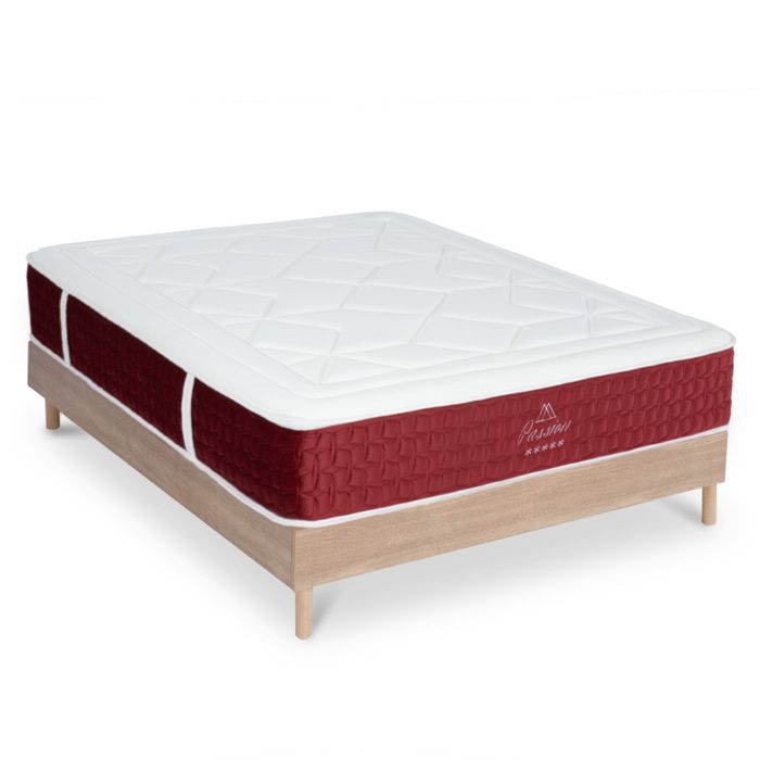 Ensemble Passion 140x190 cm + sommier bois - Ressorts + mémoire - Ép. 32 cm Ensemble Passion 140x190 cm + sommier bois - Ressorts + mémoire - Ép. 32 cm