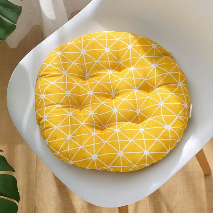 Coussins De Chaise Ronds En Cuir - Mousse Mémoire De Forme - Antidérapants - Pour Intérieur Et Extérieur - Diamètre 38 Cm