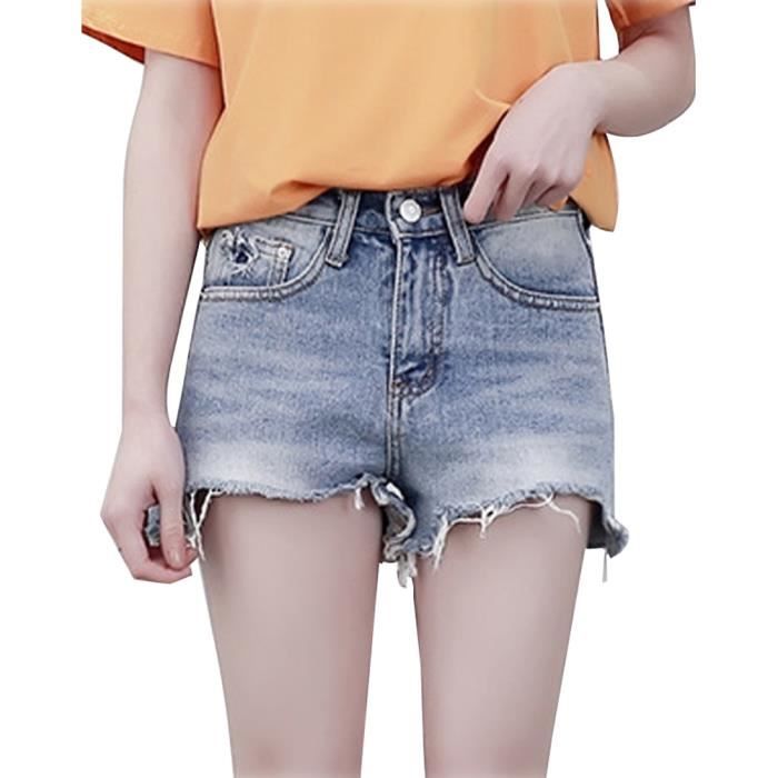 Minetom Short Femme Jean Court Mode t Taille Haute Vintage Femme
