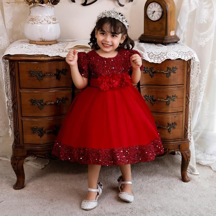 Robe Paillettes Sequin Avec Tulle Pour Fille 1-6 Ans - Princesse Pour Fête, Mariage, Anniversaire - Plusieurs Coloris - 10