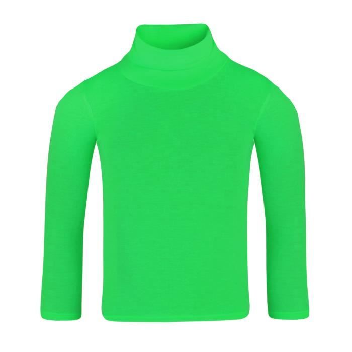 LOTMART Enfants Uni Basique Haut Col Rond Slim Manches Longues