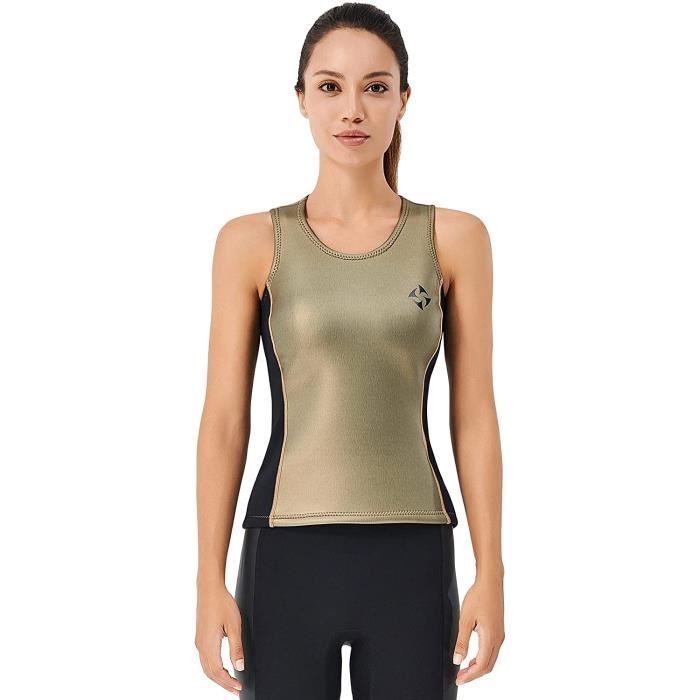 Haut De Combinaison Néoprène Femme 2mm (Noir) - Veste Douce Pour Surf, Plongée, Tops