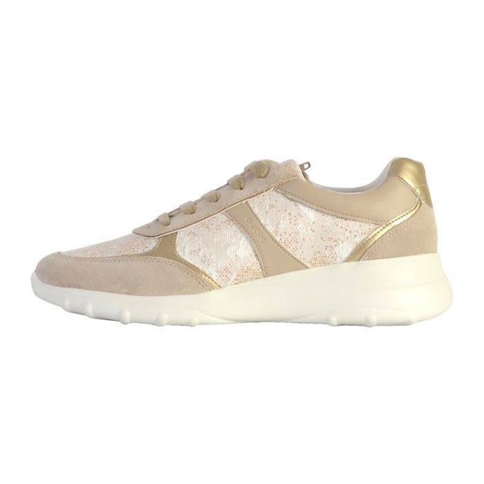 Geox Basket Femme - GEOX - Alleniee - Cuir Beige - Confort exceptionnel