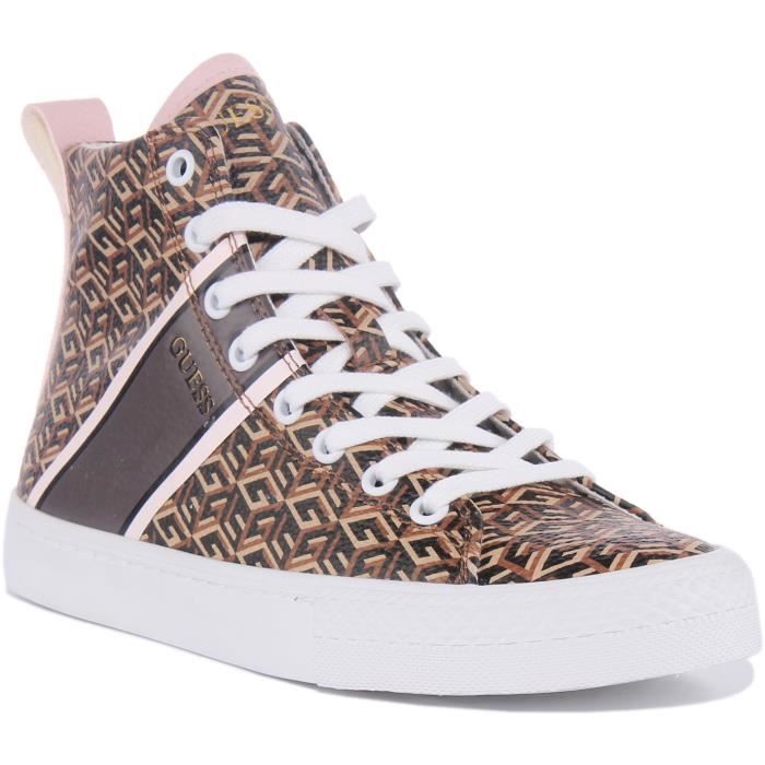 Guess Guess Elga Baskets synthétiques à lacets pour femmes en marron (Brun 40)