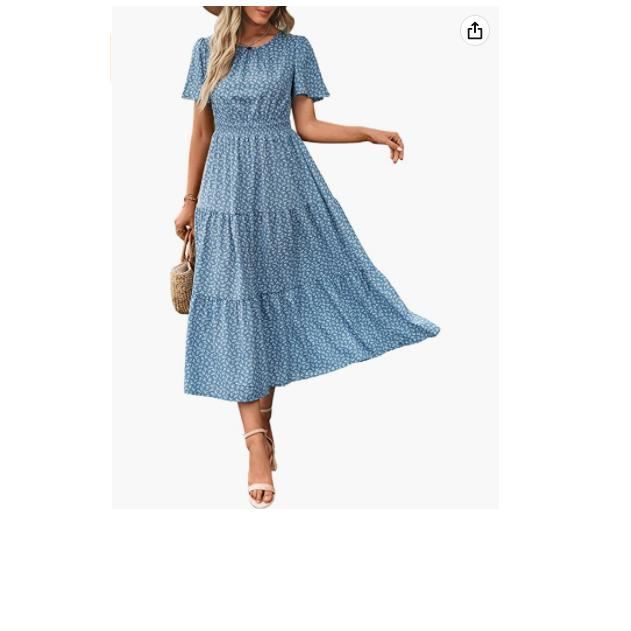 Femme Ete Decontractee Ruffle Manche Courte Boho Floral Robe Longue ColRond Plusieurs Niveaux Fluide Plage Une Ligne Robes Bleu Cdiscount Pret a Porter