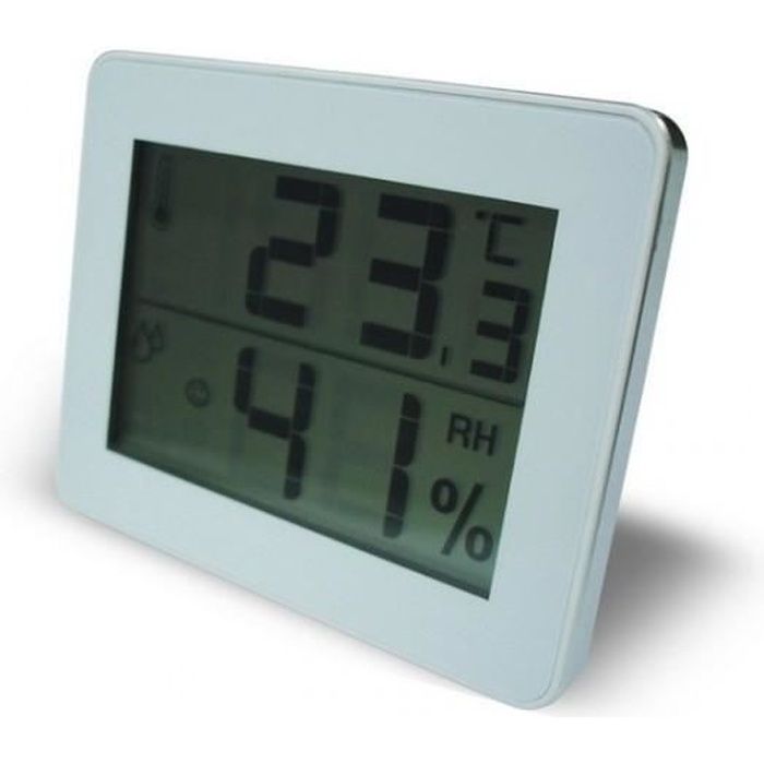 Thermomètre Hygromètre avec écran LCD BLANC Oti…
