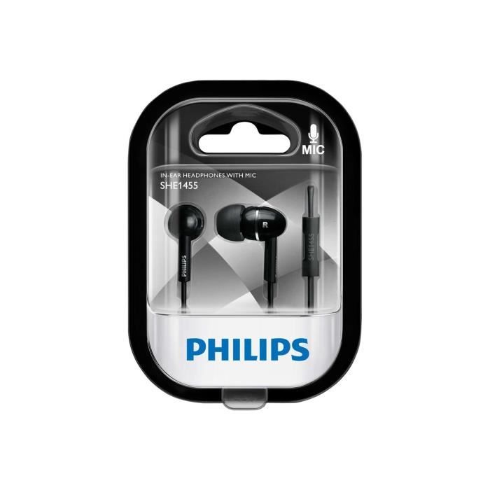 Philips SHE1455BK Écouteurs avec micro intra auriculaire filaire jack 3 5mm - vue 2