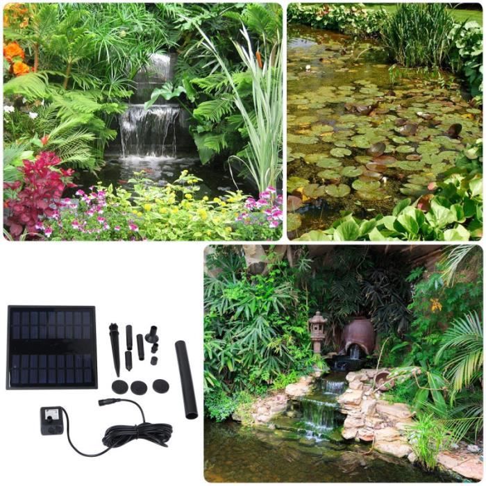 Miniature 7v 1.2w Pompe Solaire Fontaine De Jardin Bassin Pour Hauteur