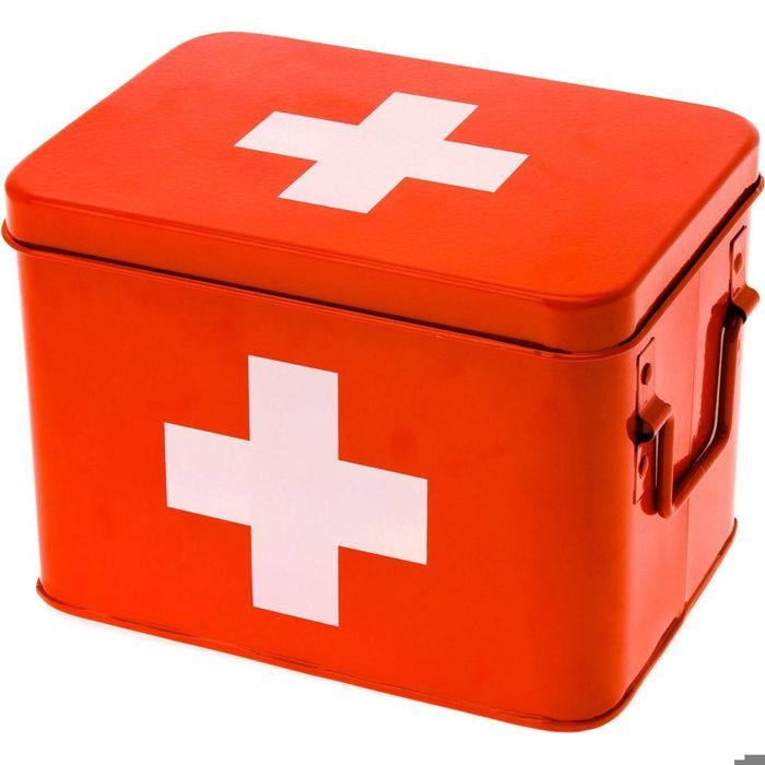 Boîte à pharmacie - PRESENT TIME - M - Rouge - Plateau amovible et compartiment - Croix blanche Boîte à pharmacie - PRESENT TIME - M - Rouge - Plateau amovible et compartiment - Croix blanche
