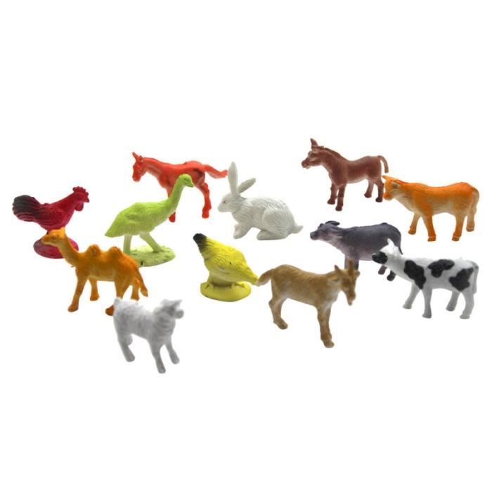 12 pièces animaux de ferme réalistes jouet enfants enfants jouets éducatifs