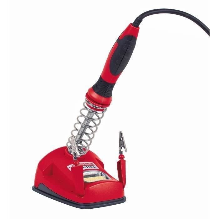 ROTHENBERGER Fer à souder avec support - 30W - Compris avec 2 pannes, fil à souder et éponge - Rouge