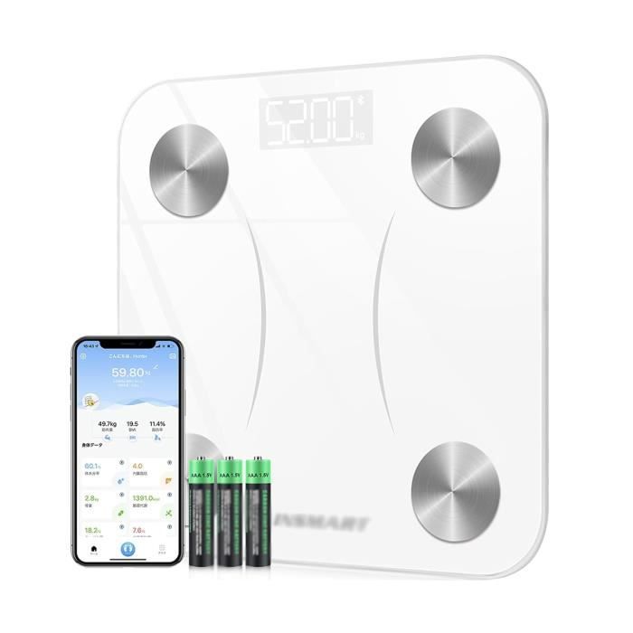 Balance Impédancemètre Numérique - Analyse Graisse Corporelle, IMC, Poids Jusqu'à 150 Kg
