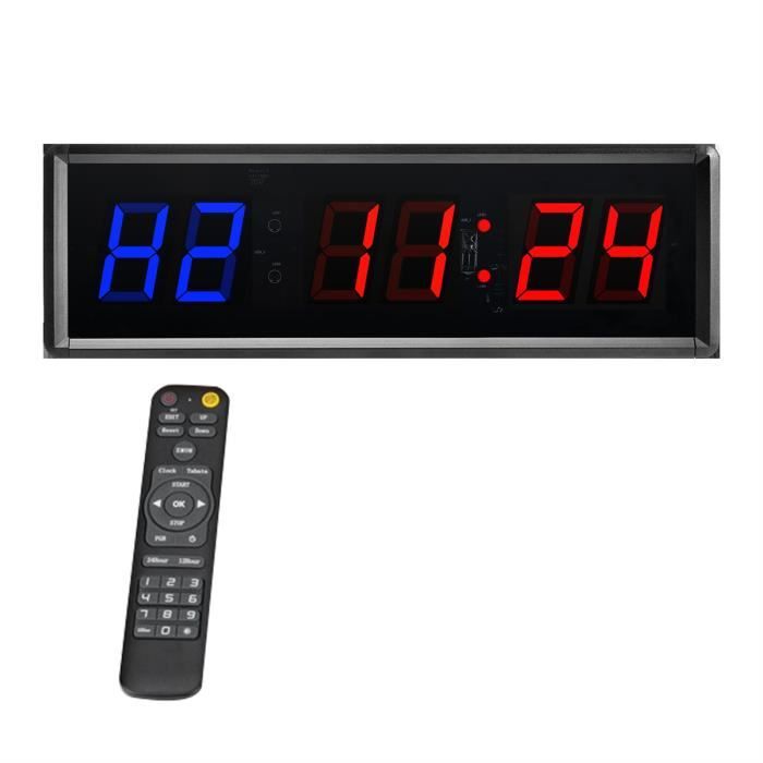 Minuterie de compétition à 6 Chiffres avec Bouton chronomètre, minuterie d'intervalle d'entraînement Physique, Horloge Murale numérique LED, idéale for la Salle de Sport, Les Jeux (Size : 1.8Inch Minuterie de compétition à 6 Chiffres avec Bouton chronomètre, minuterie d'intervalle d'entraînement Physique, Horloge Murale numérique LED, idéale for la Salle de Sport, Les Jeux (Size : 1.8Inch