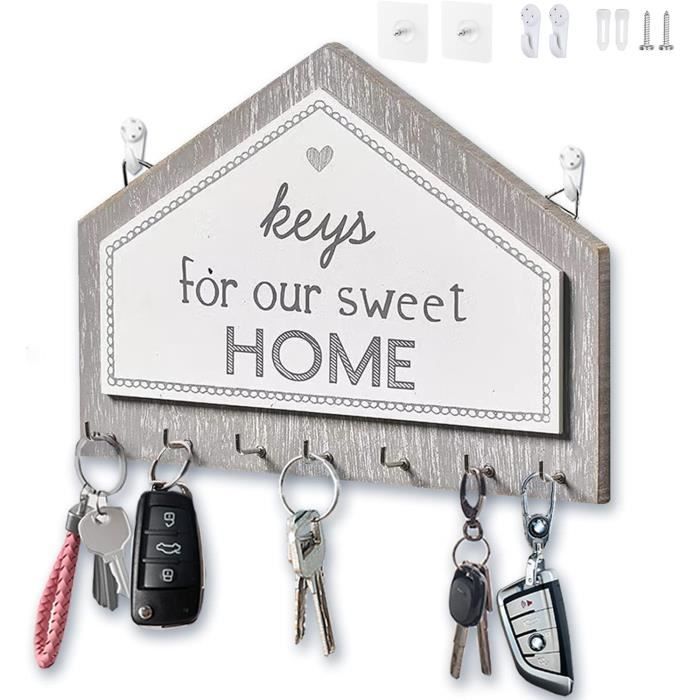 Joejis Porte Clef Mural avec étagère - 6 crochets à clés - Support clef  mural pour vos objets - Range clé installation sans [318] - Cdiscount Maison