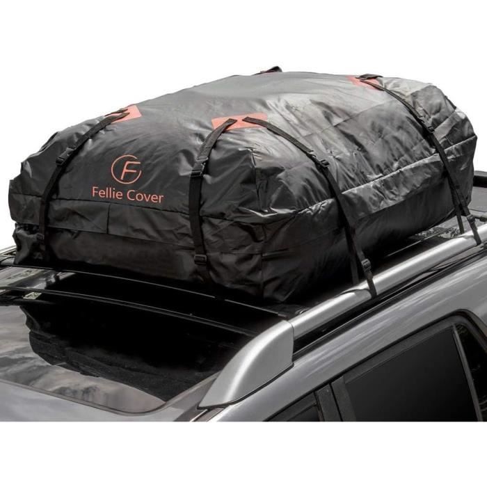 Sac De Toit Voiture F Fellie 443L - Pliable, étanche, Avec 8 Sangles - Pour SUV, Break, Vacances - 15,6 Pieds Cubes