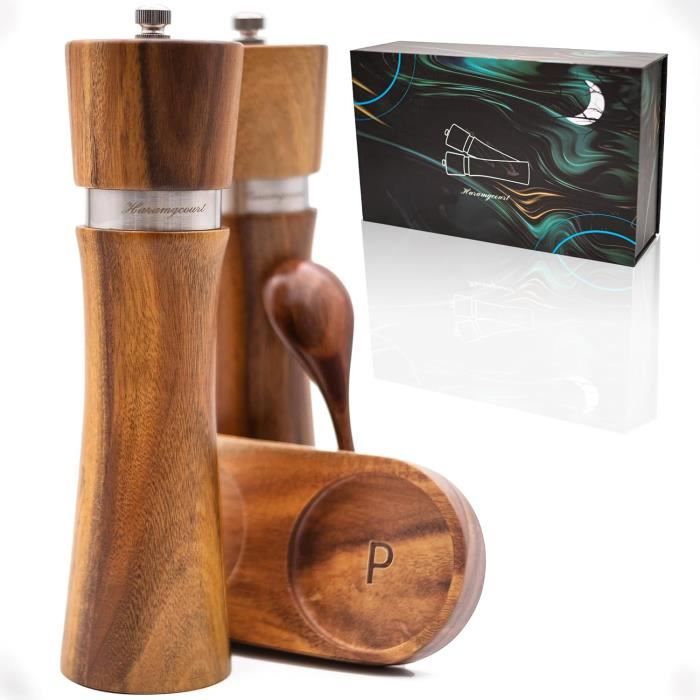Poive Table Haramgcourt sel et poivre de table eois 22 cm Ensemble cadeau support ...
