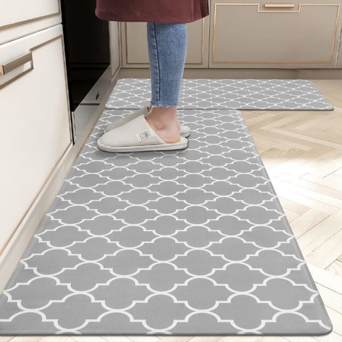 Tapis De Cuisine Framics 2 En 1 Motif Ours Rustique – Antidérapant, Imperméable Et Anti-fatigue – Dimensions 48x18 Pouces