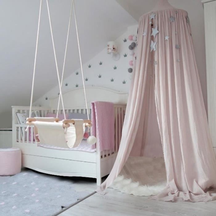 Moustiquaire fantaisie en dôme En maille Avec &ea Tente de jeu Protection pour lété Décoration dintérieur lumineuse Ciel de lit élégant et rêveur Bleu Décoration ronde suspendue 