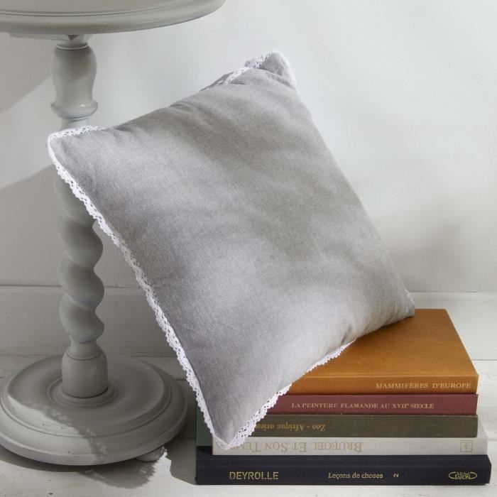 Coussin TODAY CHARME Chambray x Petite broderie Capucine 40 x 40 cm - vue 2