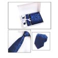 CRAVATE Homme - Cravate business costume 6 pièces style 2 - bleu FZ™-1