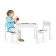 Table et 2 chaises enfant motif PAPILLONS - LEOMARK - en bois dur européen - normes de sécurité-1