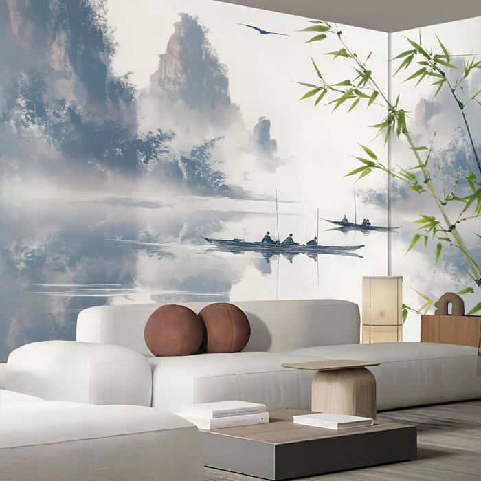 Papier Peint Photo Wallpaper Mural,3D Panoramique Murale Petit Bateau ...