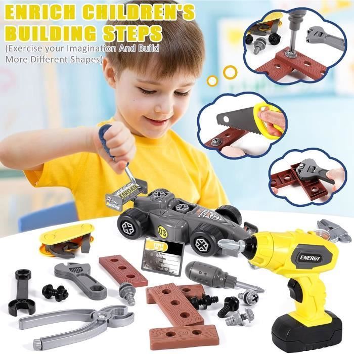 Caldion Outils Enfant Bricolage,42 Pièces Boite a Outil avec Perceuse