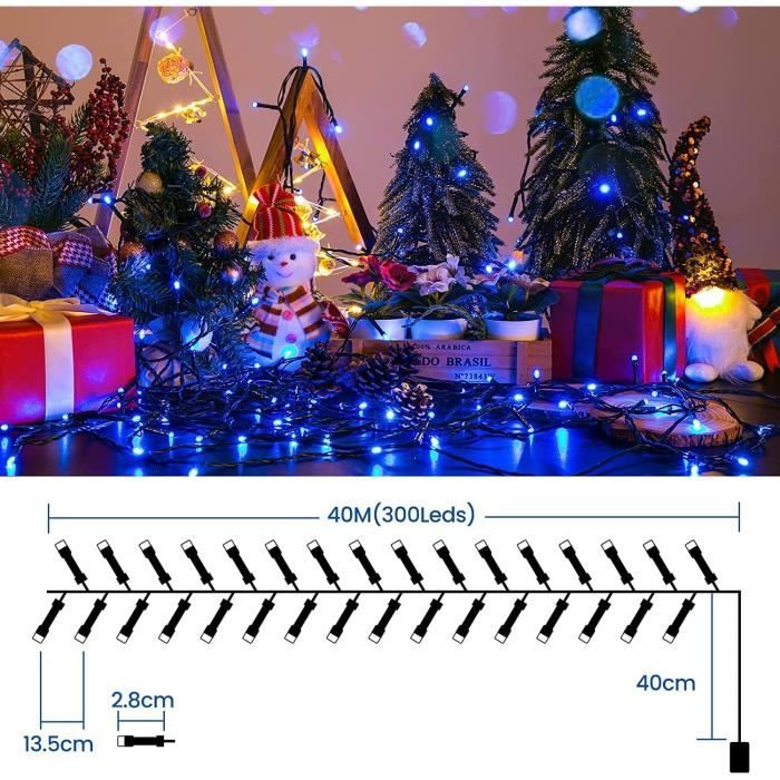 Guirlande lumineuse LED Sapin de Noël 280 LEDs 2.8m Extérieur Guirlande de  Noël avec anneau Blanc chaud