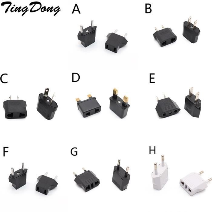 Adaptateur Prise Chinoise 2 Fiches Vers Prise Française – Neuf – Pour Appareils électroniques
