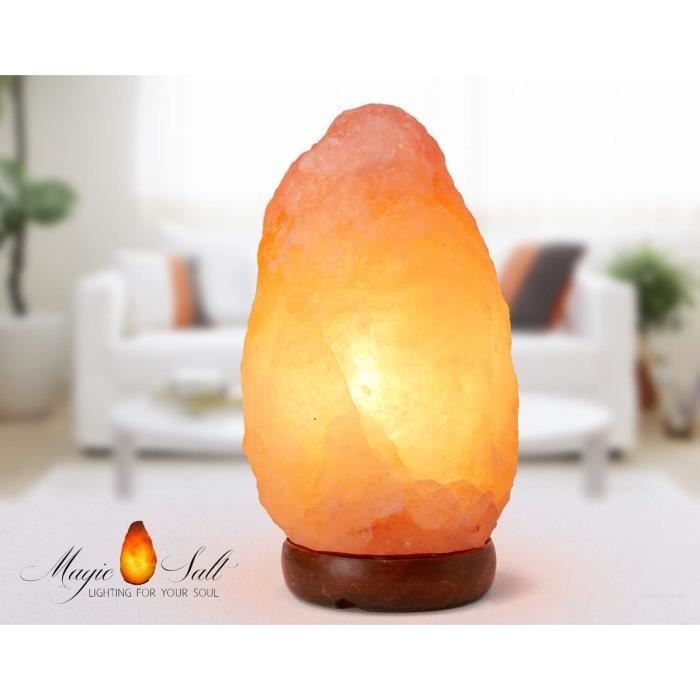 Lampe de table - Sel de l'Himalaya - Hauteur 19CM - Orange