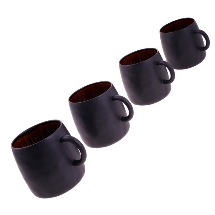 Coffret de tasses à café pour 6 personnes avec plateau en bambou Karaca, 90  ml, rouge - KARACA France