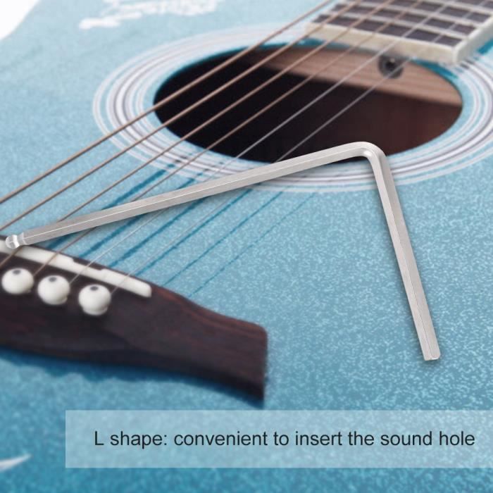 2 Clés De Manche Guitare VGOL - 4mm Argent & 5mm Noir, Compatible Martin