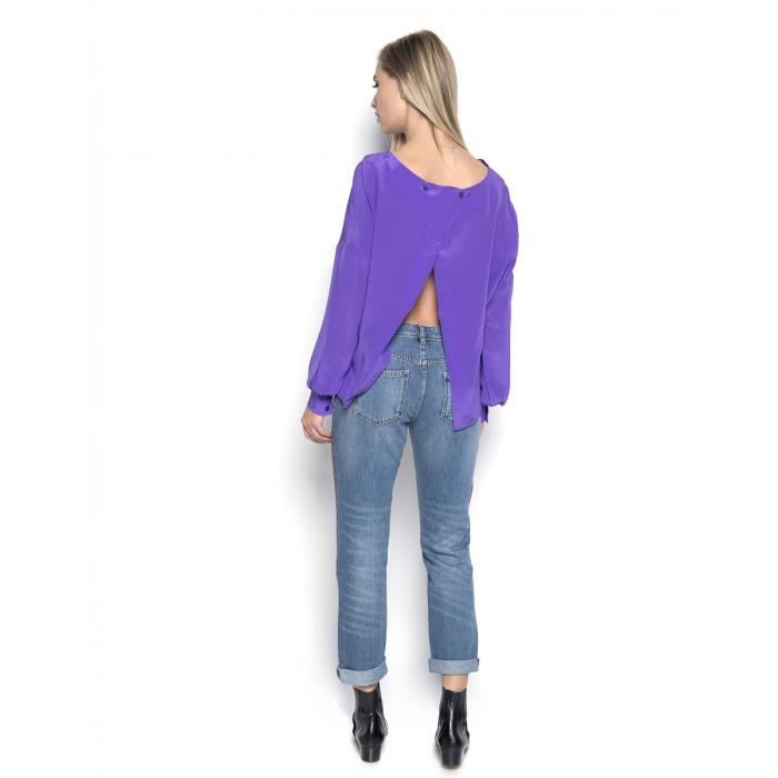 Blouse Femme En Soie Violette Gold By Michael H - Taille 18 - Manches 3/4, Occasion Parfait état