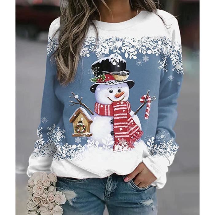 Robe Pull De Noël Femme - Manches Longues, Motif Fêtes, Col Rond, Tailles S à XXL, Idéal Soirée