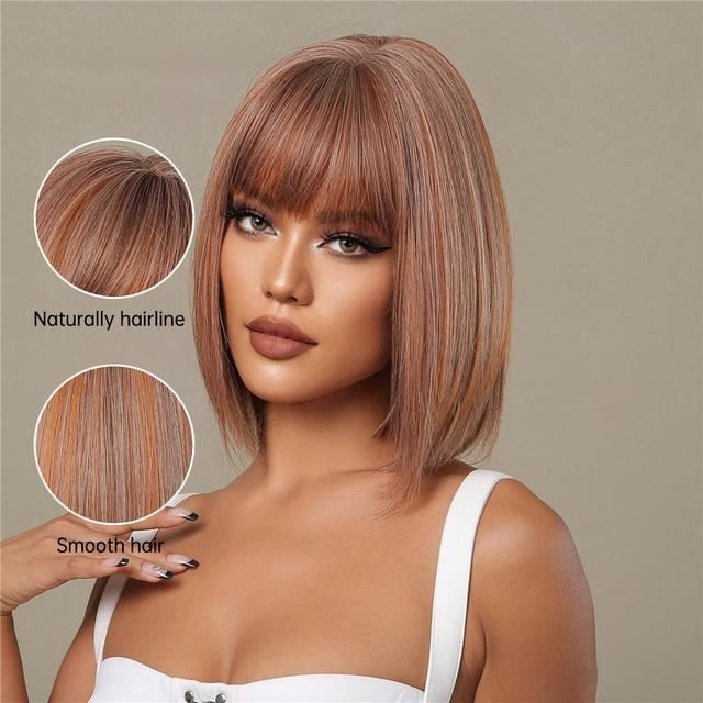 Perruque SS167 1 perruque Bob synth tique courte avec frange pour