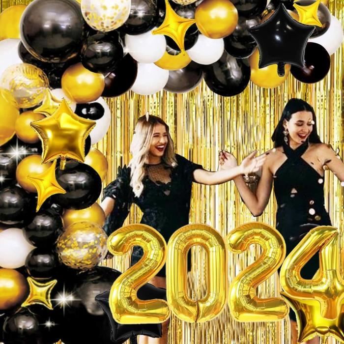 Decoration Nouvel An 2024, Deco Fete Nouvelle Année. Bonne Année Bannière +  2024 Ballons Géants + Accessoires Photo Booth Pr[J10890] - Cdiscount Maison