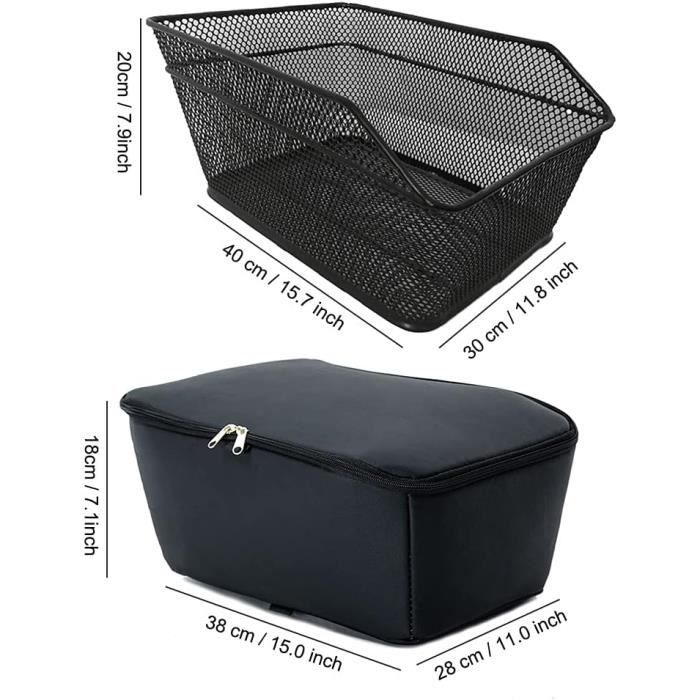 Panier De Vélo Avant/arrière En Métal Robuste - 12x9x10 Pouces - Amovible - Idéal Pour Courses Ou Transport D'animal