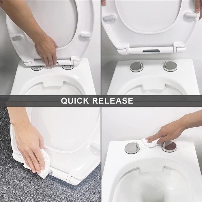 Abattant WC, Cuvette Toilette avec Frein de Chute et Charnière