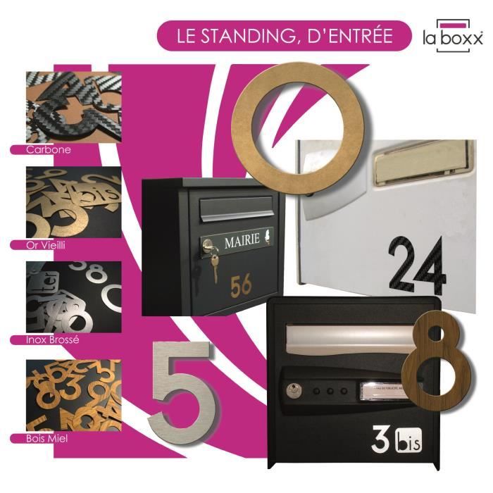 Numéro adhésif pour boîtes aux lettres, vestiaires, casiers - 8 Or ...