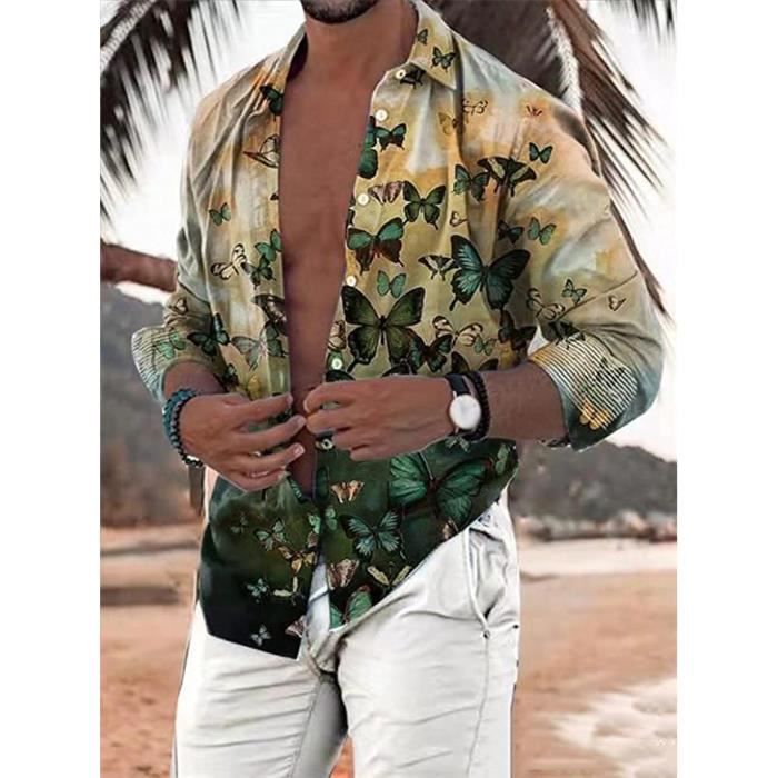 Homme Chemise En Lin Mode Casual Hommes Chemises D contract Col V