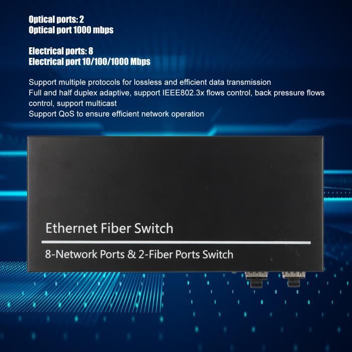Switch réseau 2.5 gigabit Lan ethernet 10 100 1000 2500 Mbps 8 ports RJ45  avec alimentation externe. Bande passante 40Gbps - Cdiscount Informatique
