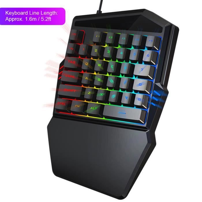 Jeu PC Gamer, clavier clavier-souris à une main, clavier gaming à une main,  pour les jeux à domicile Facile à utiliser - Cdiscount Informatique