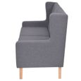 Canapé droit fixe 2 places Moderne Sofa de salon Canapé de relaxation Tissu Gris Meuble© ®MOEFAN®-3