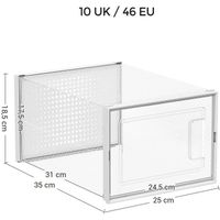Songmics boîtes à chaussures, lot de 8, rangement chaussures, pliable