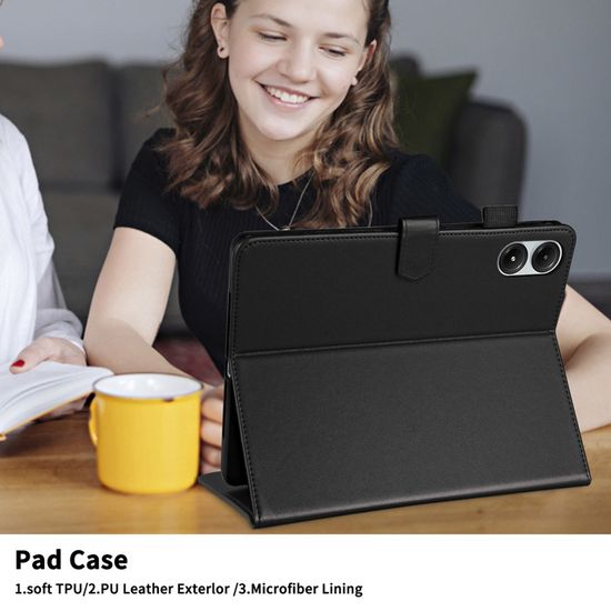 EasyAcc - Coque Pour Redmi Pad 2 Pro 12,1" (modèle 2025) Avec Porte-stylet - Étui Fin Avec Support - Noir