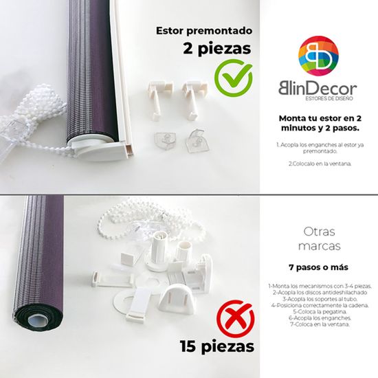 BLINDECOR | Store Enrouleur Opaque Lisse - Dimensions Du Store : 120x230 - Dimensions Du Tissu Du Store 117x225 Store Gris Argente 90341055